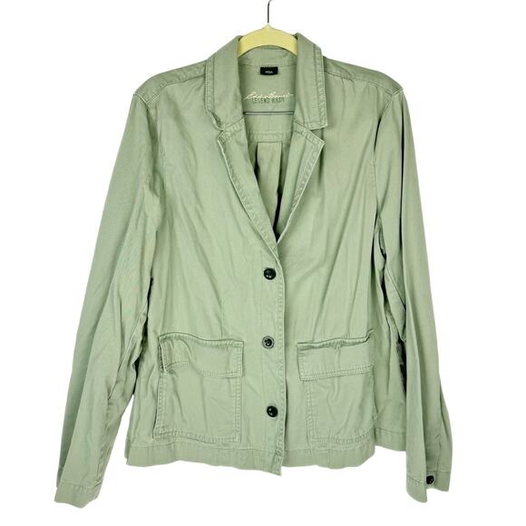 Eddie Bauer Green Legend Wash Cotton Cargo Lightweight Button Up Jacket Sz XL - Picture 1 of 12